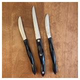 Cutco Stainless Steel Serrated Knives Set of 3