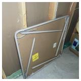Folding Card Table Metal Frame Brown Top