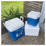 Igloo Ice Cube Coolers Blue White Set of Three