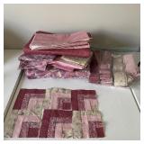 Pink Mauve Quilting Fabric & Pieced Quilt Blocks