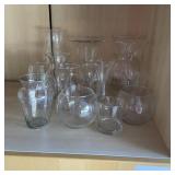 Clear Glass Vases Assorted Shapes Collection