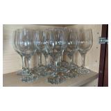 Clear Glass Stemmed Wine Glasses Set of 11