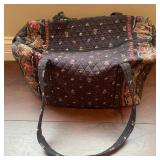 Vera Bradley Quilted Cotton Tote Bag Dark Floral