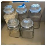 Glass Canister Set with Decorative Lids 5pc