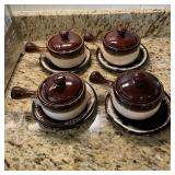 Vintage Pfaltzgraff Brown Drip Glaze Soup Crocks