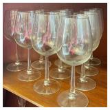 Clear Stemmed Wine Glasses Set of 10