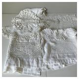 White Crocheted Doilies & Linen Table Pieces