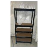 Black Metal 5-Tier Adjustable Shelving Unit