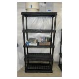 Black Plastic 5-Tier Shelving Unit ONLY