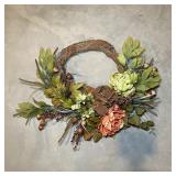 Decorative Faux Floral Grapevine Wreath Burlap