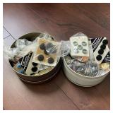 Vintage Button Collection in Round Tins