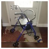 Blue Rollator Walker with Seat and Storage