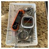 Kitchen Thermometer Collection in White Basket