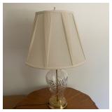 Cut Crystal Glass Table Lamp with Brass Base