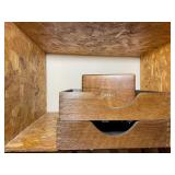 Globe Wooden Desk Organizer Tray & Recipe Box Set