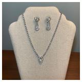 Rhinestone Jewelry Necklace & Earrings Set