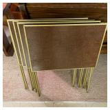 MCM Folding TV Tray Tables Gold Brass Tone