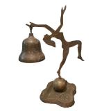 Art Deco Brass Figural Dancer Desk Dinner Bell