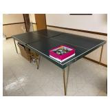 Vintage Ping Pong Table with Net and Accessories