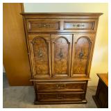 Thomasville Armoire Tallboy Dresser Burl Wood