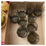 Arcoroc Octime Smoked Glass Tumblers Vintage Set