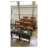 Vintage Mahogany Dining Chairs Needlepoint Seats