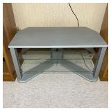 Gray & Glass 3-Tier TV Stand Entertainment Console