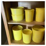 Vintage Tupperware Servalier Yellow Canister Set
