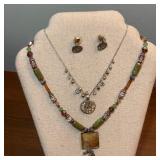 Necklaces (2) & Earring Jewelry Set - Paw Print