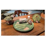 Golf Theme Ceramic Chip Dip Tray Set Martini