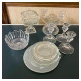 Clear Glass Candleholders Candy Dish Plates