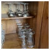 Wine Glasses Silver Accent Band Stemware Set