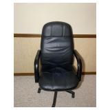 Black Faux Leather High-Back Rolling Office Chair
