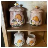 Vintage Arnels Ceramic Mushroom Canister Set 1970s