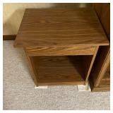 Wood Grain Laminate End Table with Lower Shelf