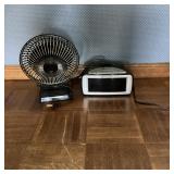 Emerson Alarm Clock Radio & Black Tabletop Desk