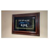 Private Bar Art Deco Advertising Mirror Wall Sign