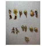 Six Pairs of Golf Theme Costume Earrings