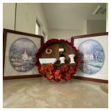 Vintage Bathroom Miniature Wall Shelf with Floral