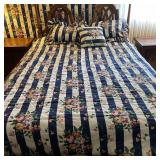 Vintage Wooden Bed with Floral Bedding Set
