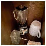 Oster Blender, Hobnail Milk Glass Pitcher