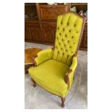 Vintage Tufted High-Back Armchair