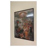 Framed Completed Jigsaw Puzzle Garden Greenhouse