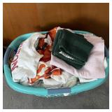 Laundry Basket Mixed Lot Linens Clothing Towels