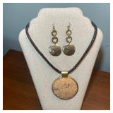 Chicoï¿½s Necklace & Earrings Set - Brown & Gold