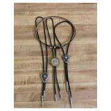 Vintage Bolo Ties & Western Belt Leather Lot