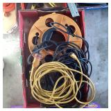 Extension Cords & Orange Plastic Cord Reel