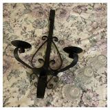Vintage Spanish Revival Wrought Iron Wall Sconce