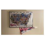 MLB Baseball Map Poster & 1987 St. Louis