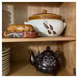 Vintage Stoneware Casserole Teapot Ceramic Lot